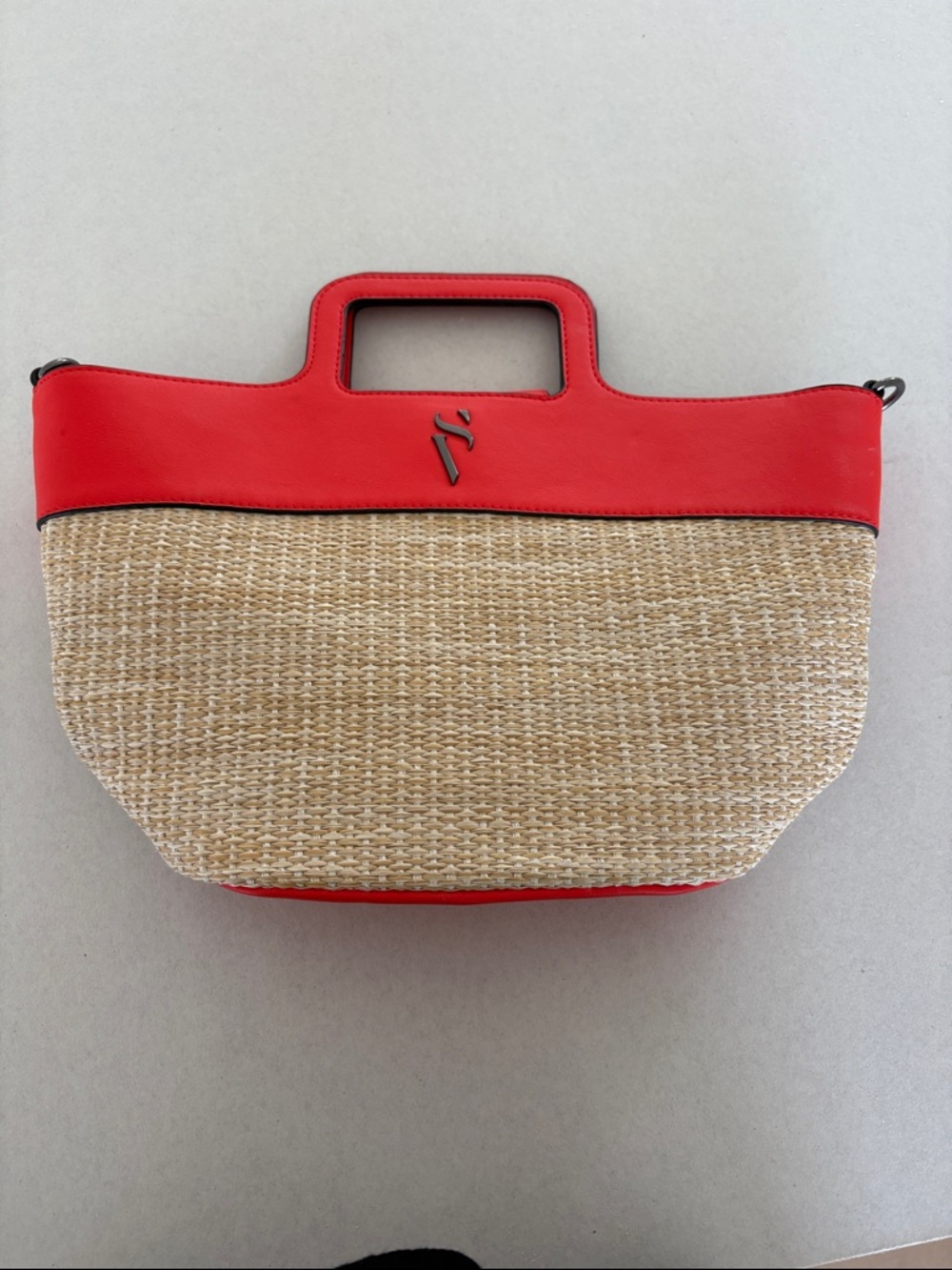 Simply Vera Vera Wang Top Handle Straw Satchel - NEW